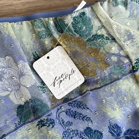 Free people Milly Asymmetrical Mini Skirt women’s sizes xs and large blue combo - Picture 3 of 7